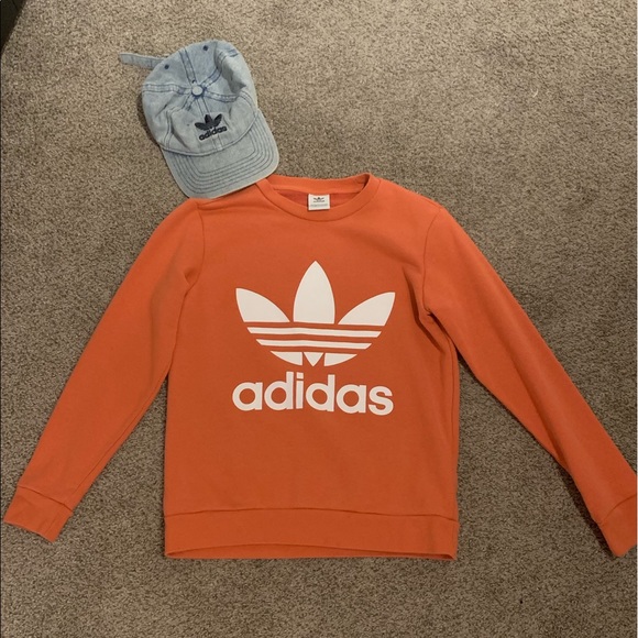 salmon adidas sweatshirt